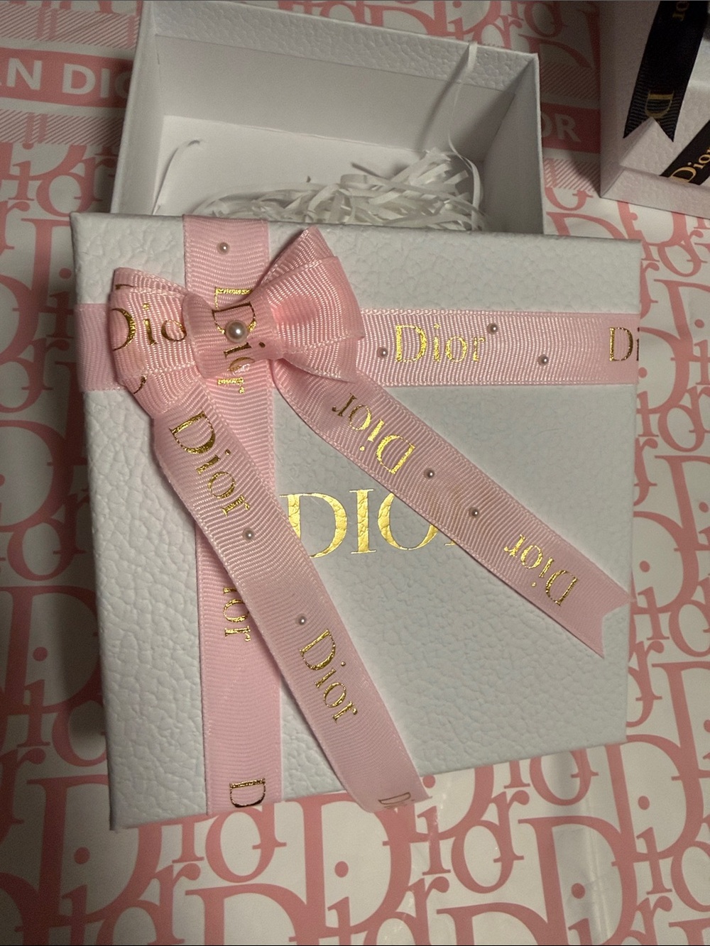 Dior Gift Box (6*6 inches) with Pink Bow New